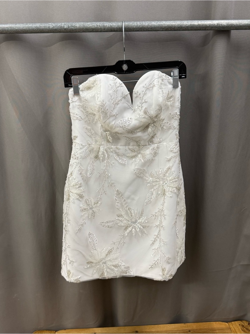 Milly Strapless Size 6 Beaded Floral Mini Dress